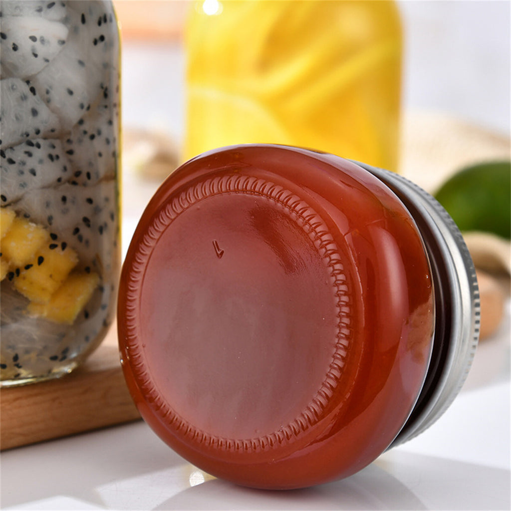 6pcs 250ml Glass Storage Jars with Lids + 4 Stainless Steel Spoons | Airtight Food Containers