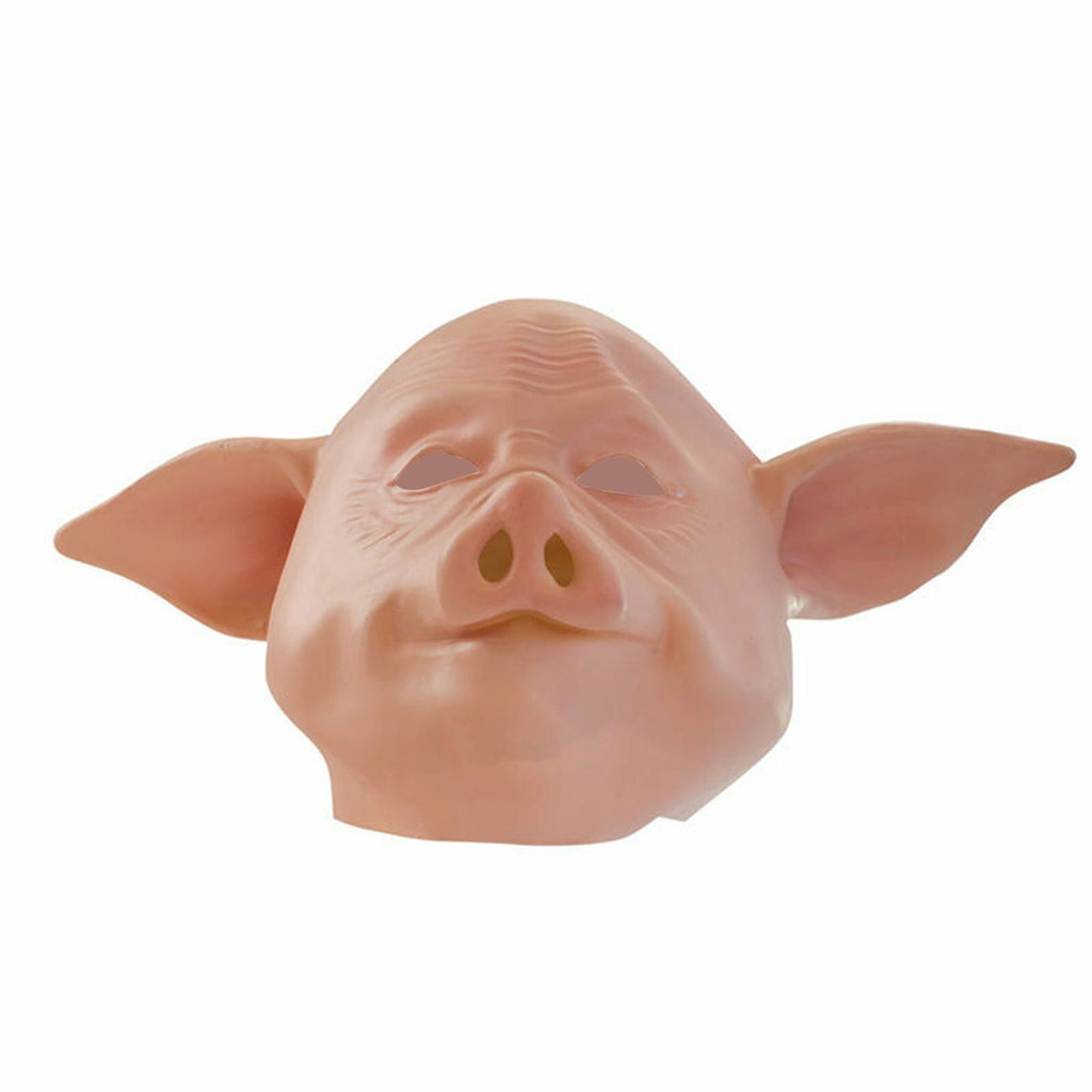 Latex Full Head Pig Mask | Creepy Halloween Animal Cosplay Costume Party Prop