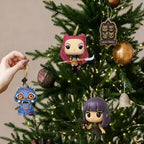K-pop girl group ornaments hanging on a Christmas tree