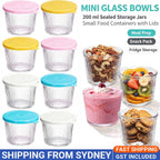 Glass jars with lids 4 pack 200ml
