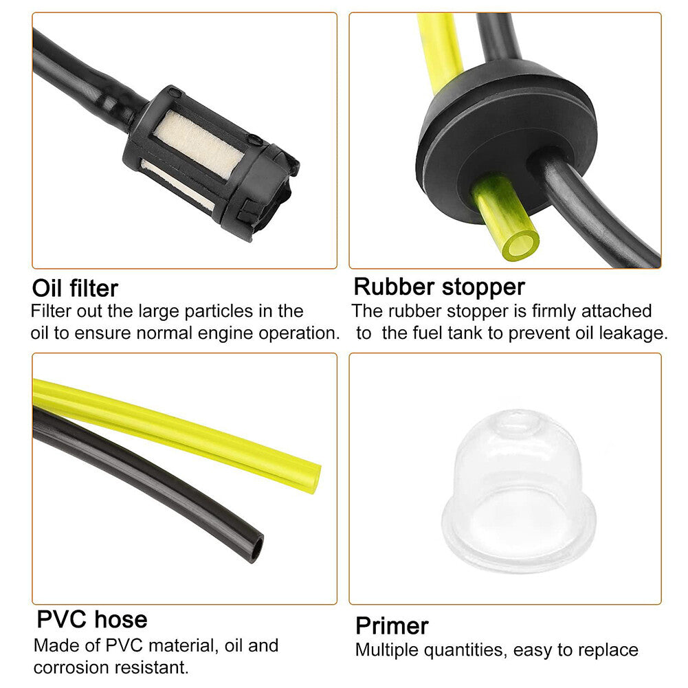 2 Set Whipper Snipper Fuel Line Filter Hose Pipe Tank Kit for Brush Cutter Trimmer AU
