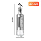 300ml Glass Oil Dispenser Spout Olive Vinegar Pourer Stainless Steel Kitchen AU