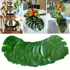 72PCS Artificial Palm Leaves Tropical Monstera Leaf Set - Jungle Party and Office Decor
