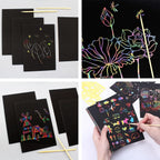 70pcs Rainbow Scratch Paper Art Set | Magic Scratch Drawing Craft Kit for Kids