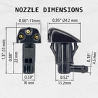 10X Car Front Windscreen Sprinkler Sprayer Wiper Washer-Nozzle Jet Universal
