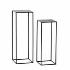 3PCS Black Metal Geometric Flower Stands Wedding Event Plant Display Pedestals