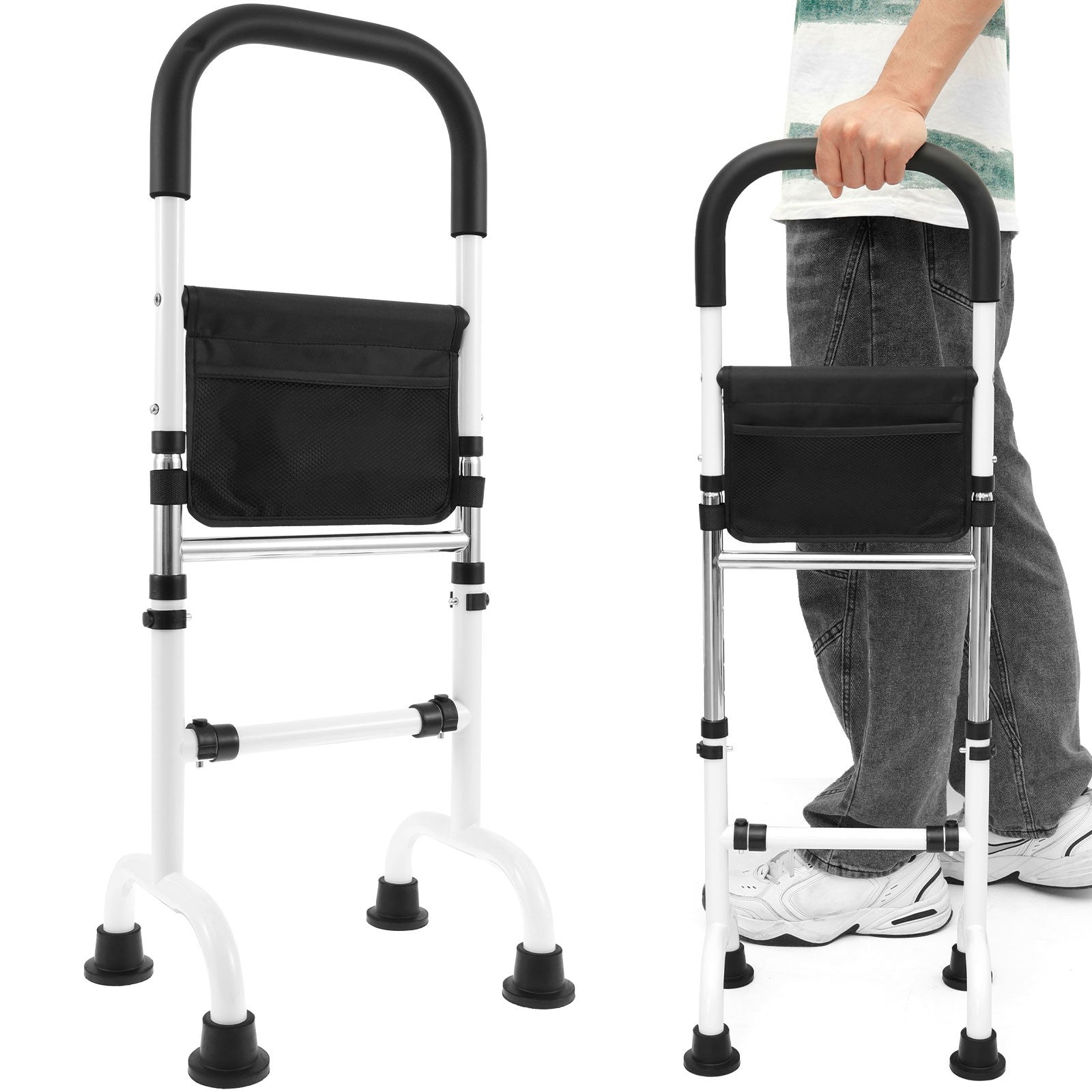 Senior Standing Assist Mobility Aid Adjustable Height Elderly Stand Support Handle Non-Slip Base