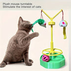 Cat Spinning Wheel Toy Interactive Cat Toy Self Amusement Plush Mouse Indoor Pet