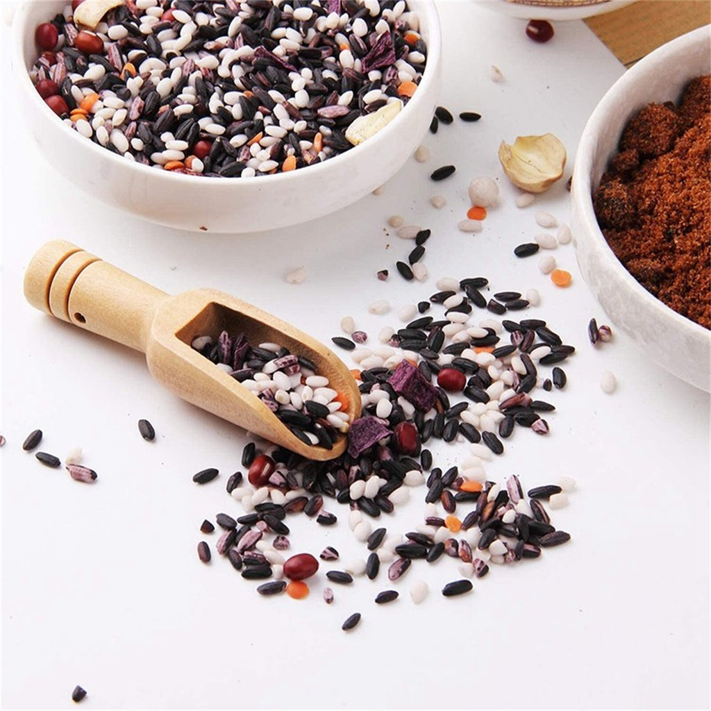 30PCS Mini Wooden Scoop Spoon – Small Salt Sugar Coffee Candy Bath Salt Spoon (7.5cm)