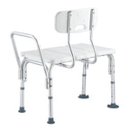 Adjustable Shower Transfer Bench Seat with Backrest Armrest Bathtub Chair