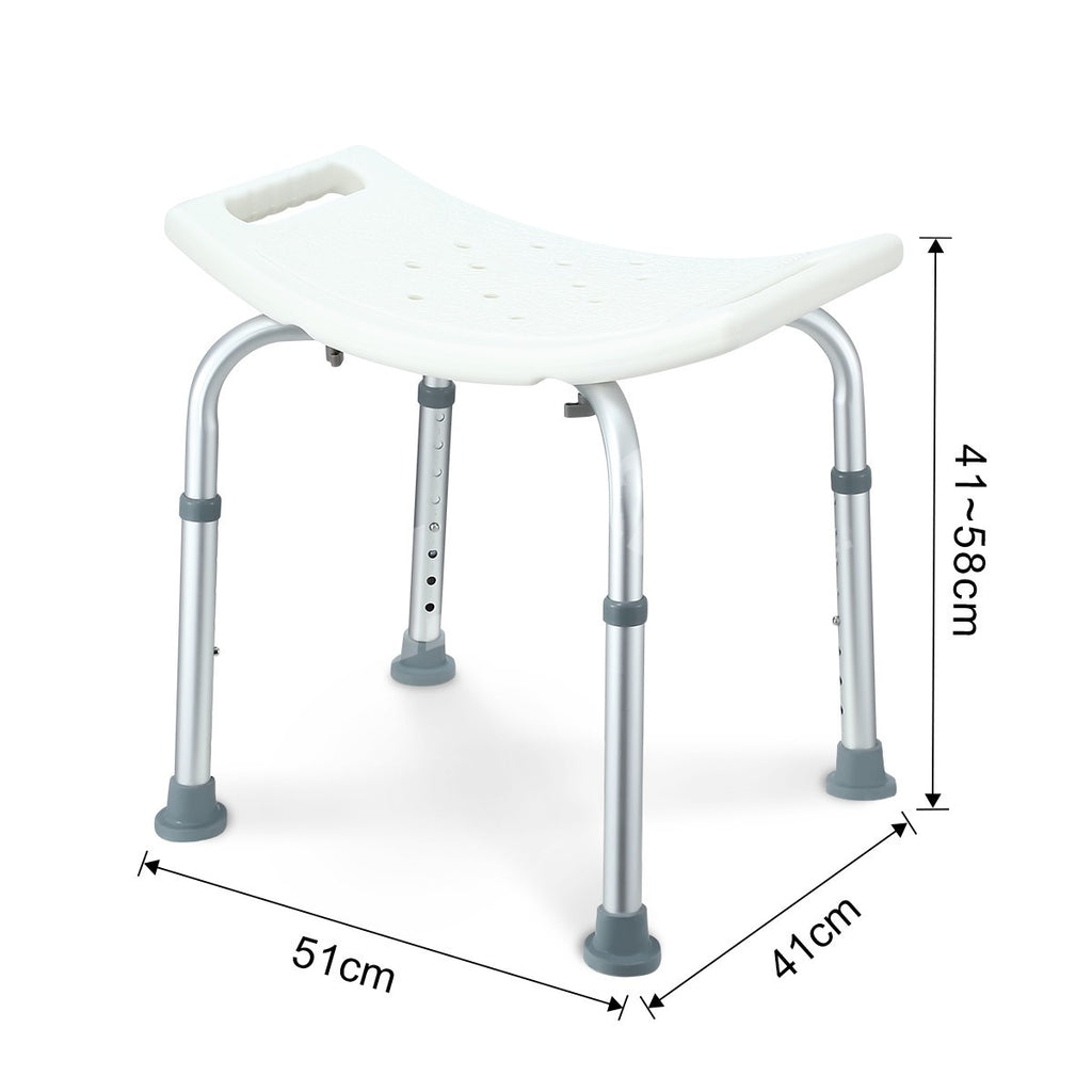 Adjustable Shower Chair Bath Seat with Armrests Bathroom Safety Bench