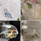 Round Hanging Bird Bath Tub for Cage – Plastic Parrot Bird Bath Bowl for Small Birds
