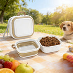 2pcs 2-in-1 Portable Pet Food & Water Bowl | Collapsible Travel Dog Cat Feeding Set