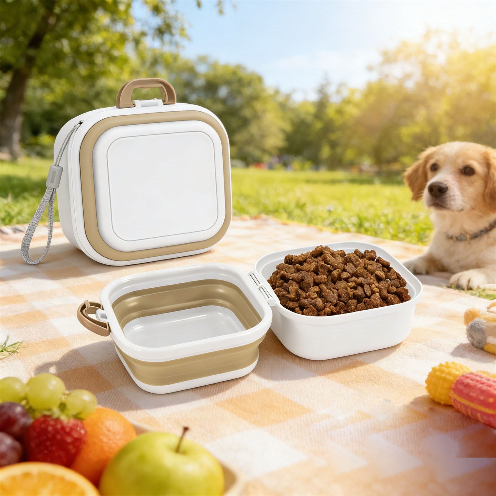 2pcs 2-in-1 Portable Pet Food & Water Bowl | Collapsible Travel Dog Cat Feeding Set