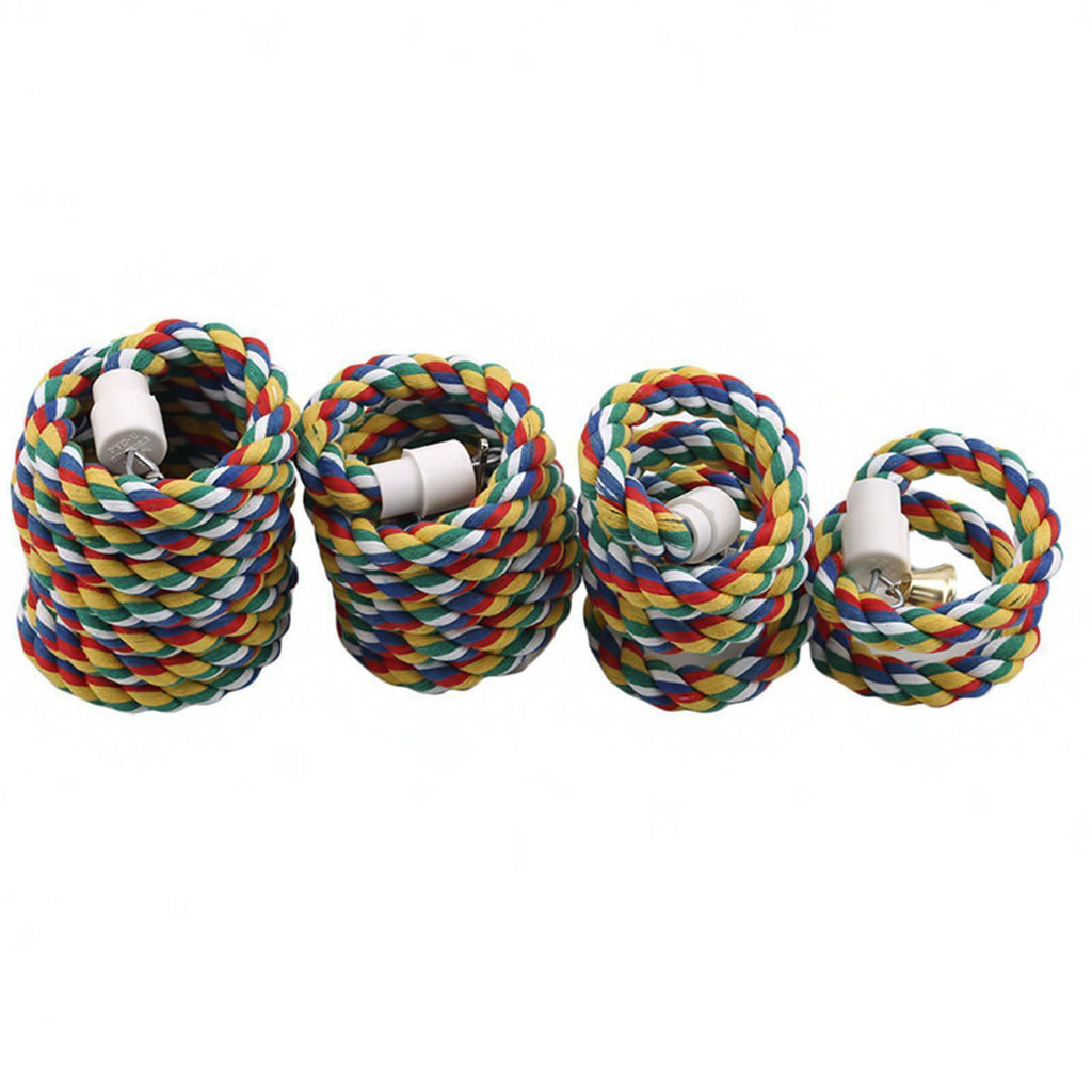 Parrot Rope Perch Bird Toy | Colorful Cotton Climbing Perch for Cage (0.5m–2.0m)