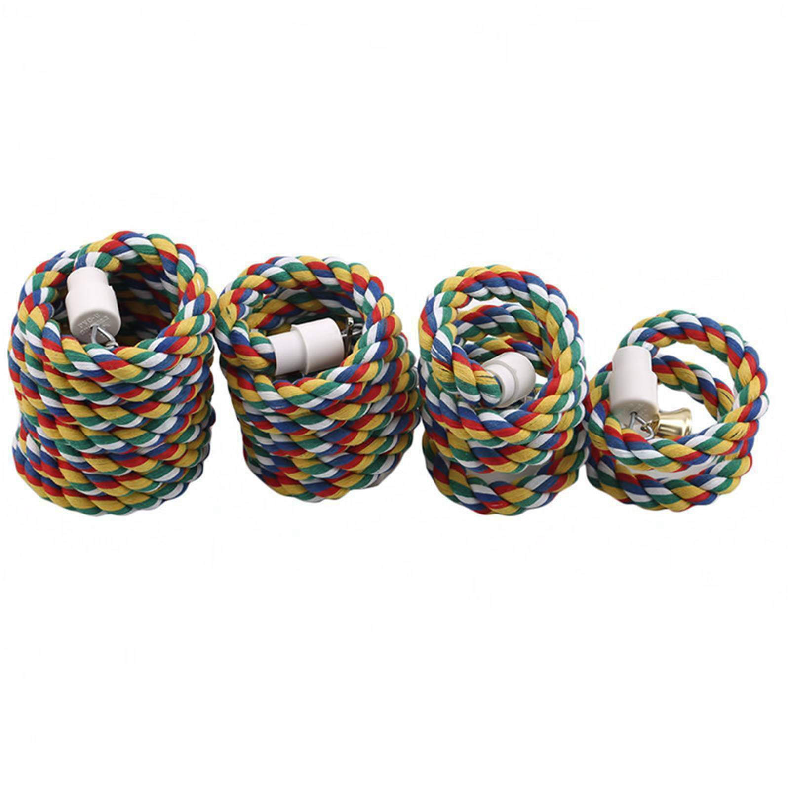 Parrot Rope Perch Bird Toy | Colorful Cotton Climbing Perch for Cage (0.5m–2.0m)