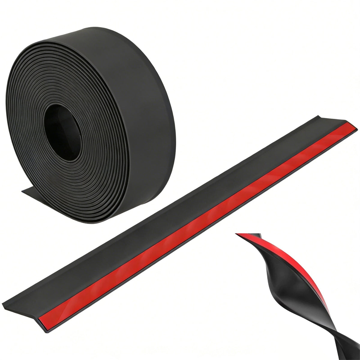 2PCS Window Rain Guard 2m PVC Self Adhesive Drainage Barrier Strip Black