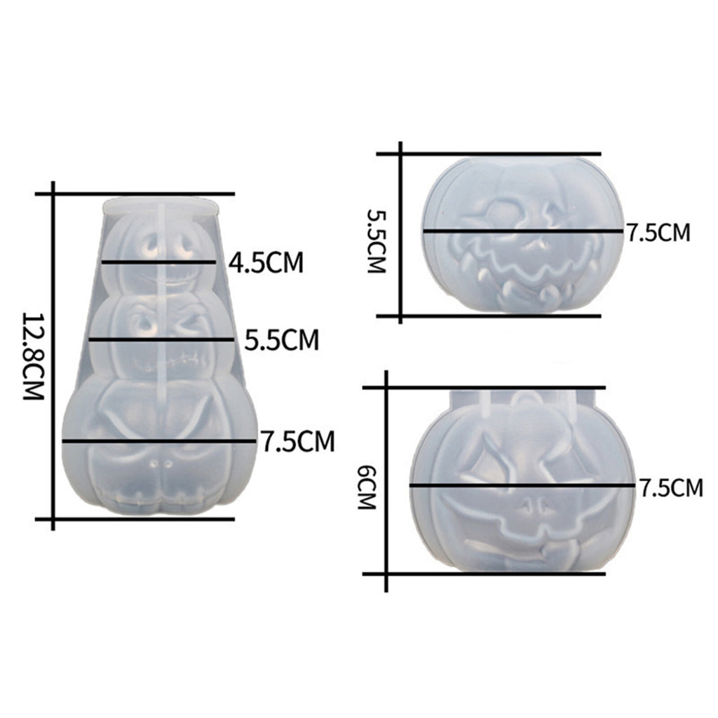 3pcs Pumpkin Silicone Mold Set | DIY Candle Soap Resin Mould for Baking & Crafts