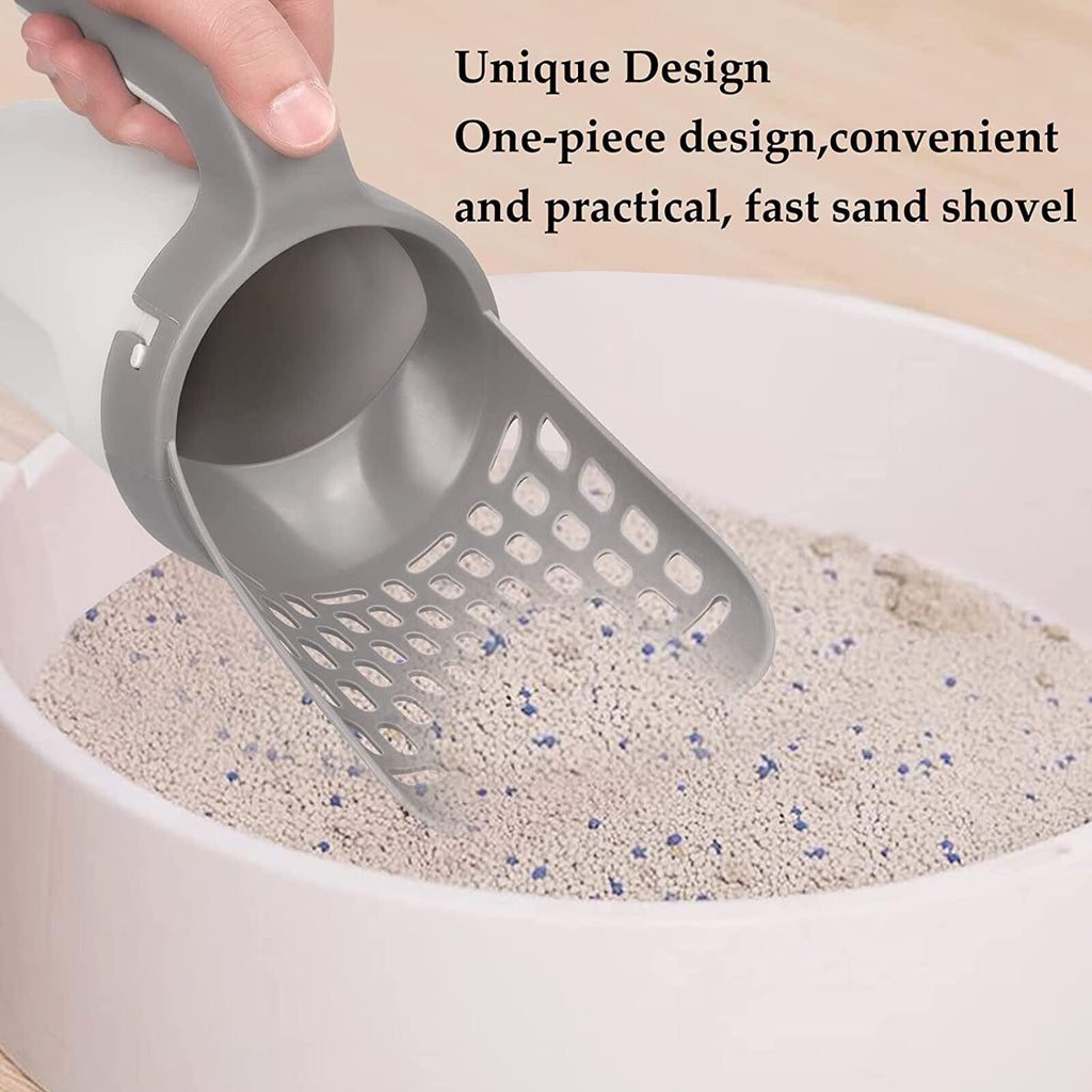 Cat Litter Scoop with Integrated Holder | Detachable Pet Litter Shovel Sifter