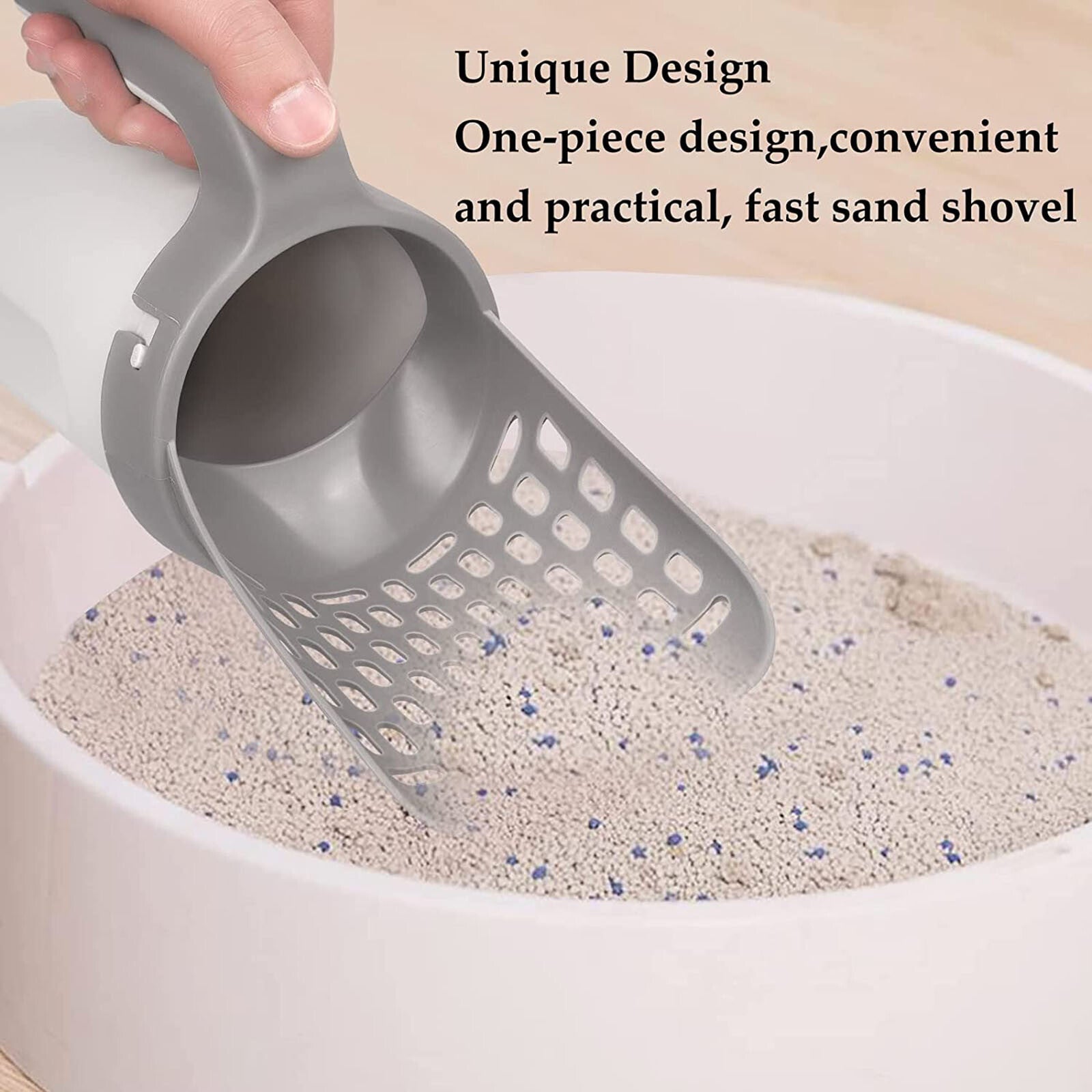 Cat Litter Scoop with Integrated Holder | Detachable Pet Litter Shovel Sifter