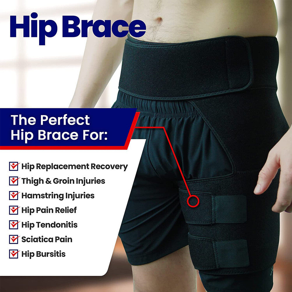 Hip Brace Compression Groin Support Wrap – Sciatica & Thigh Pain Relief (Unisex)