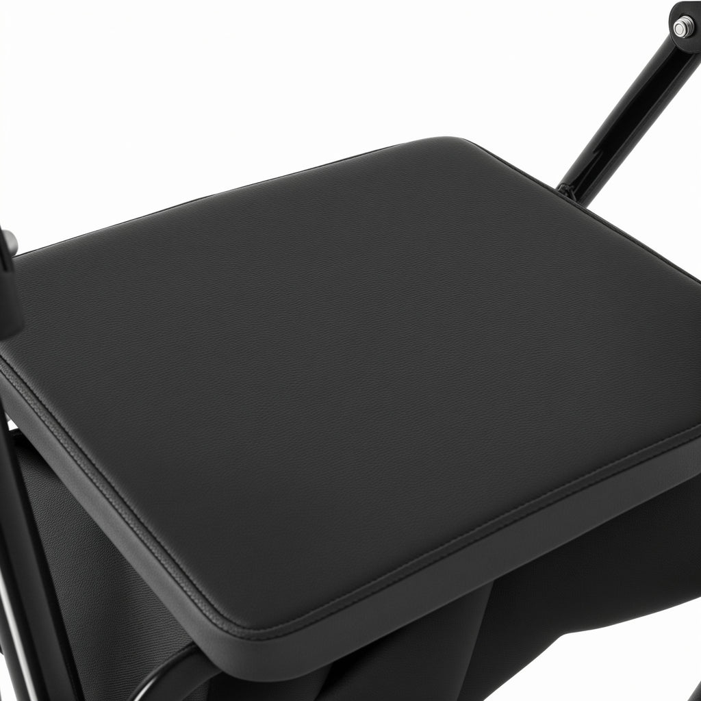 4-Wheel Rollator Walker Folding Mobility Aid with Seat Brakes & Storage Bag for Seniors