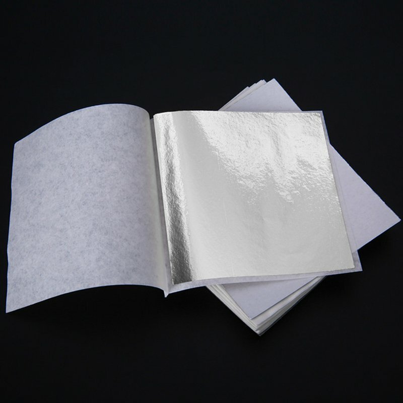 500PCS Imitation Leaf Foil Paper 14x14cm - Rose Gold Silver Gold Gilding Art Craft Sheets