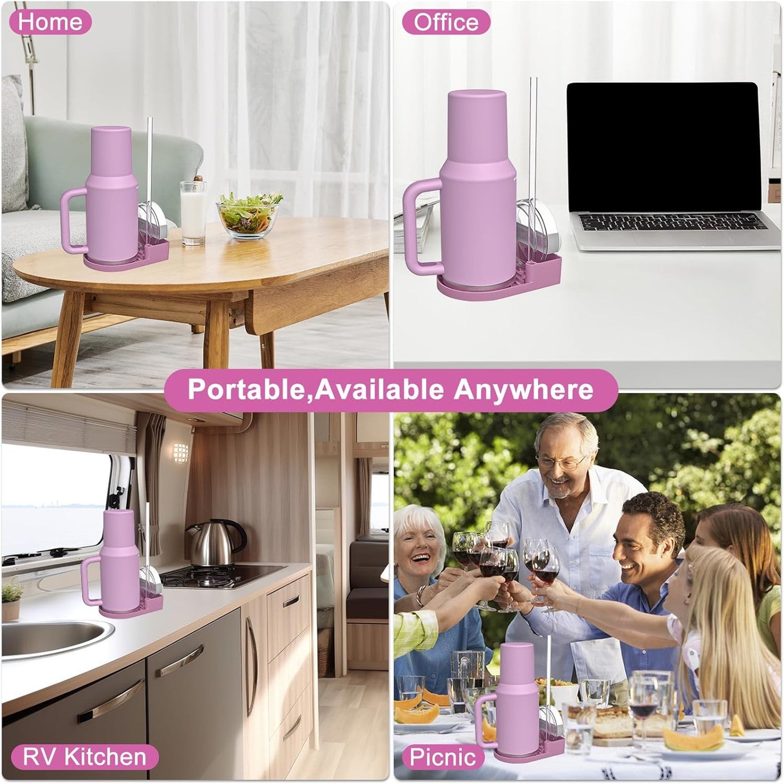 2PCS Silicone Water Bottle Drying Rack – Non-Slip Cup Dryer Stand for Bottles, Lids and Straws