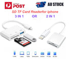 2 in 1 SD TF Card Reader & 3 in 1 Camera Reader Adapter for iPhone 11-14 Pro Max