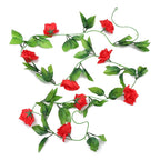 5 Pack 2.4M Artificial Rose Vine Garland – Silk Hanging Floral Ivy for Wedding, Party and Home Decor