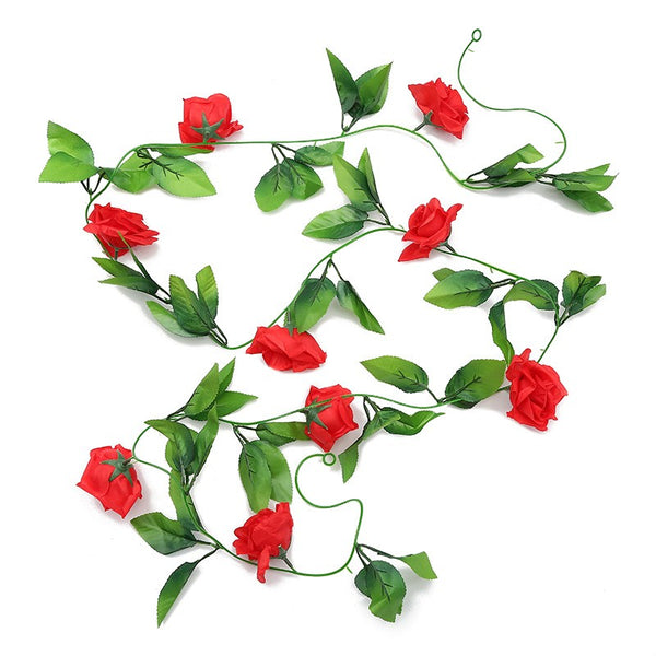 5 Pack 2.4M Artificial Rose Vine Garland – Silk Hanging Floral Ivy for Wedding, Party and Home Decor
