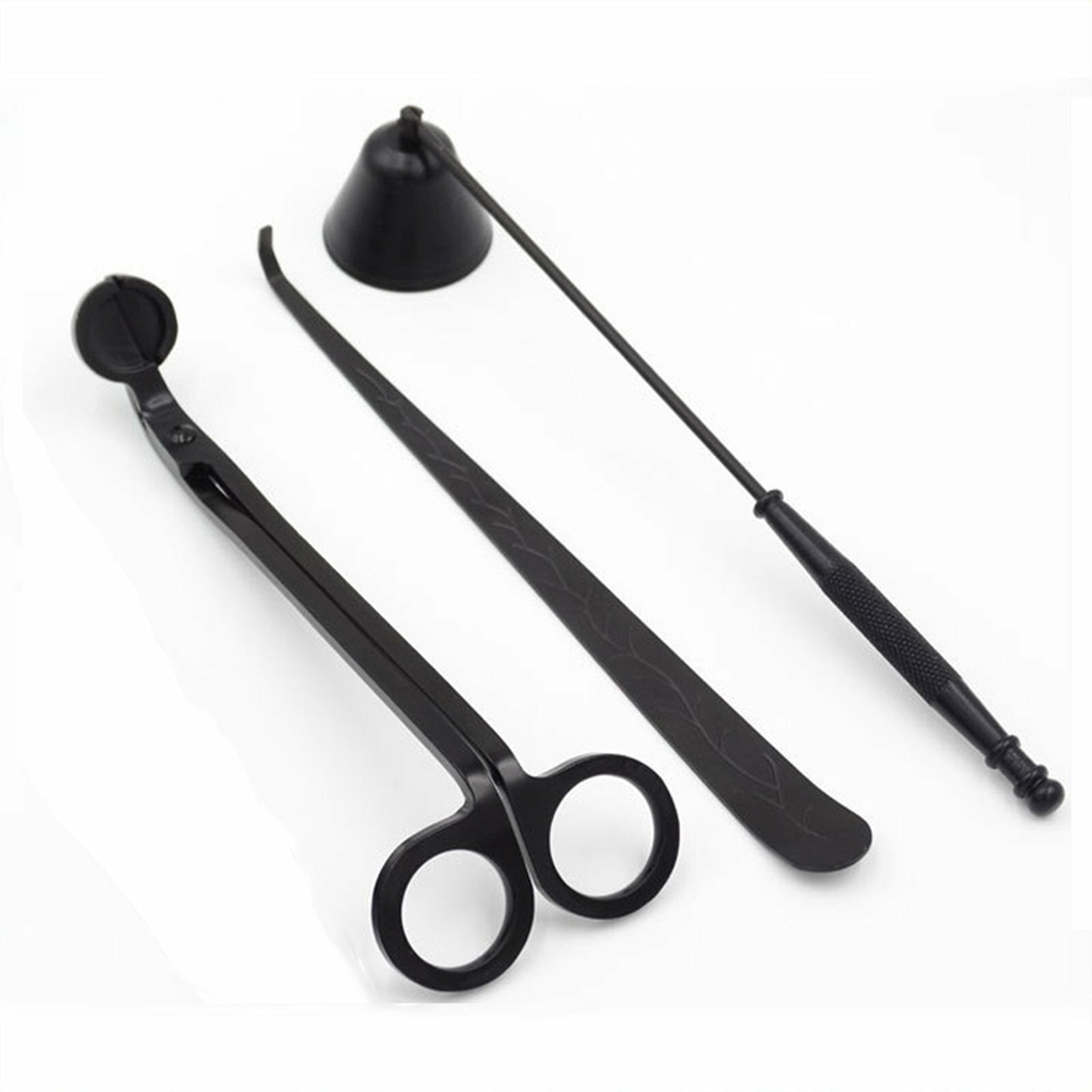 3pcs Stainless Steel Candle Care Tool Set | Wick Trimmer Snuffer & Hook Kit
