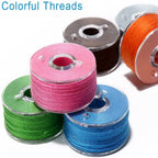 36PCS Sewing Machine Thread Spools with Clear Bobbin Storage Case Multicolor