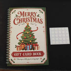 Christmas tree gift card book front cover with adhesive dot sheet