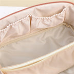 2PCS Travel Makeup Bag Set - Large Capacity Cosmetic Bag and Open Flat Toiletry Bag Pink