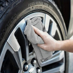 50PCS Twist Pile Microfibre Cleaning Cloths Grey Car Home Reusable Dusting Towels