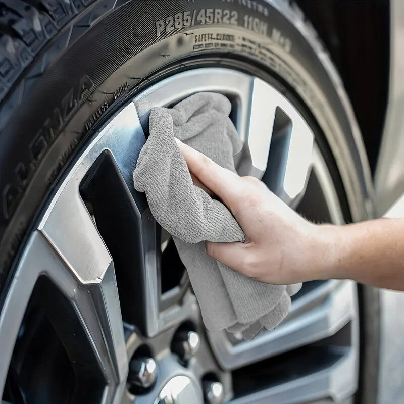 50PCS Twist Pile Microfibre Cleaning Cloths Grey Car Home Reusable Dusting Towels