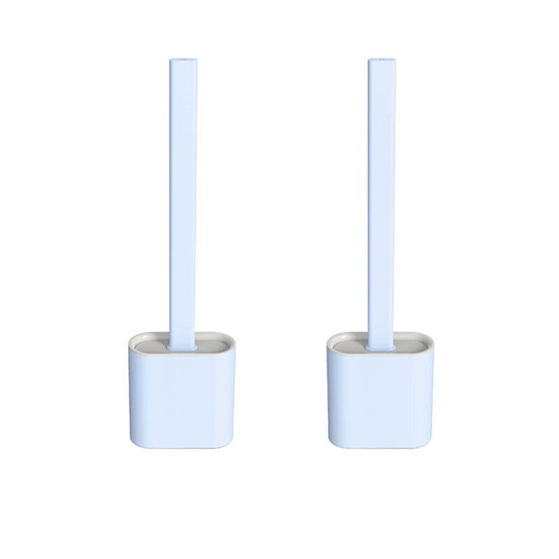 Silicone Toilet Brush with Holder – Hygienic Bathroom Cleaning Brush Set