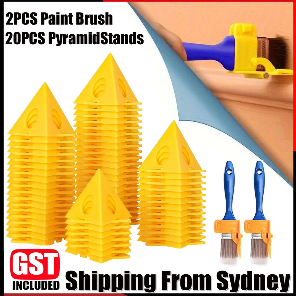 20PCS Paint Support Stands - Painter’s Pyramid Mini Painting Stands with 2 Brushes