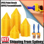 20PCS Paint Support Stands - Painter’s Pyramid Mini Painting Stands with 2 Brushes