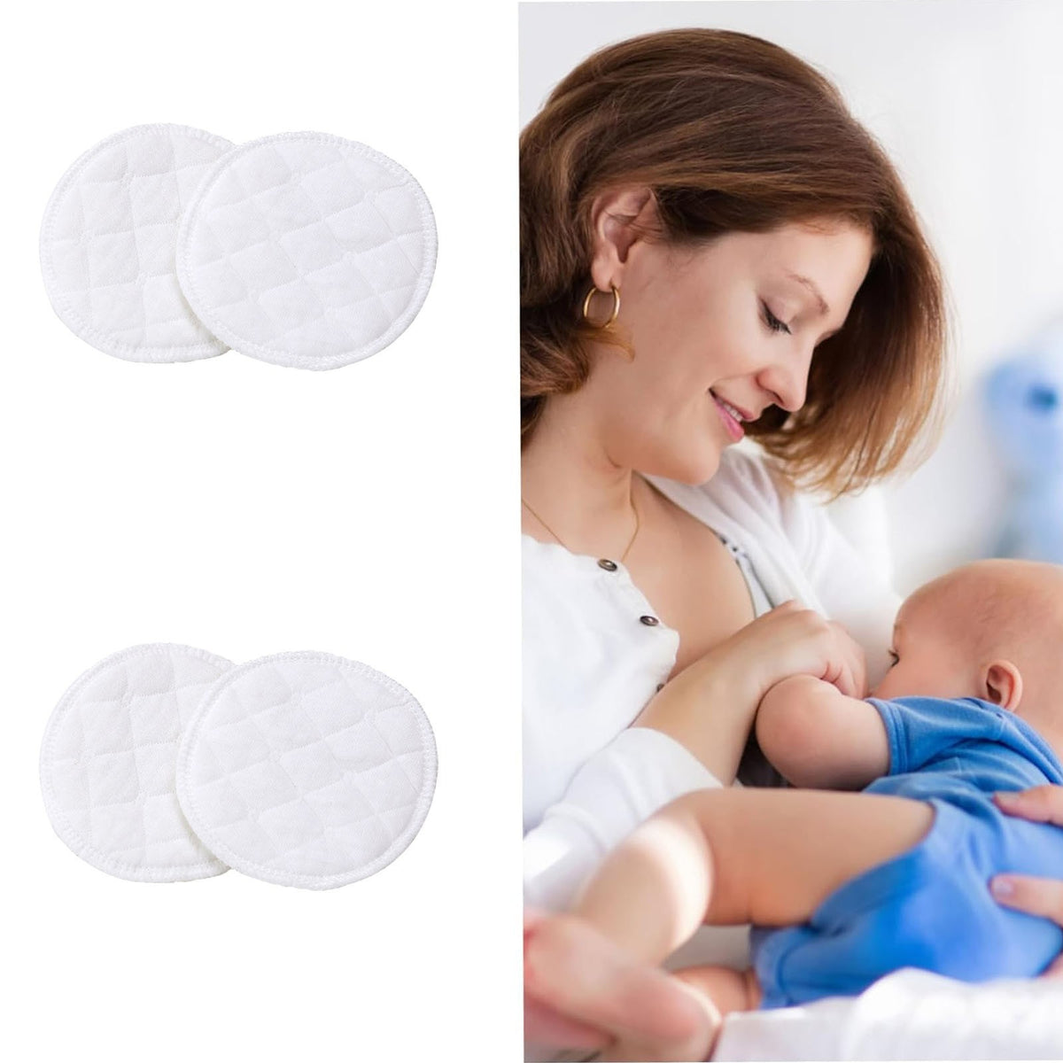 Reusable breast pads 100 pack in white