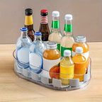 360° Rotating Fridge Organizer Tray – Lazy Susan Kitchen Storage Container
