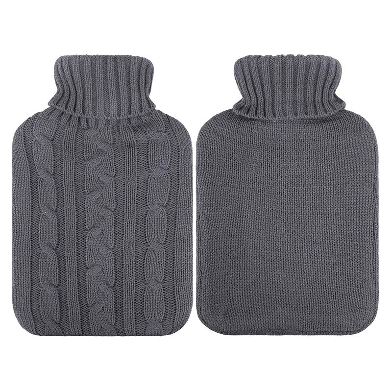 4 Pack Knitted Hot Water Bottle Covers for 2L Bottles – Soft Removable Sweater Cover Only