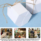 50PCS Kraft Paper Pillow Candy Gift Boxes with Rope Wedding Party Favour Bags