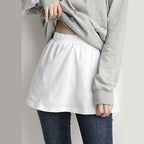 2pcs Adjustable Shirt Extender Skirt | Fake Layering Top Lower Sweep (Black & White)