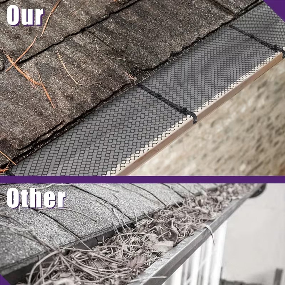 2PCS Leaf Protector Gutter Guard Mesh Set 600x16cm - Protective Net Guards with 60 Ground Spikes