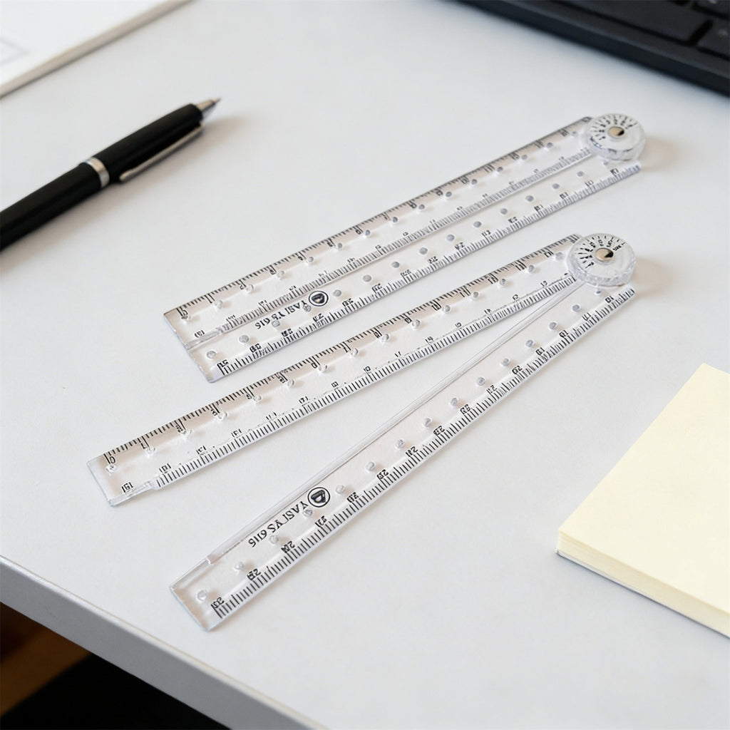 Wooden Writing Pencils And Foldable Straight Ruler Kit For School Daily‑use