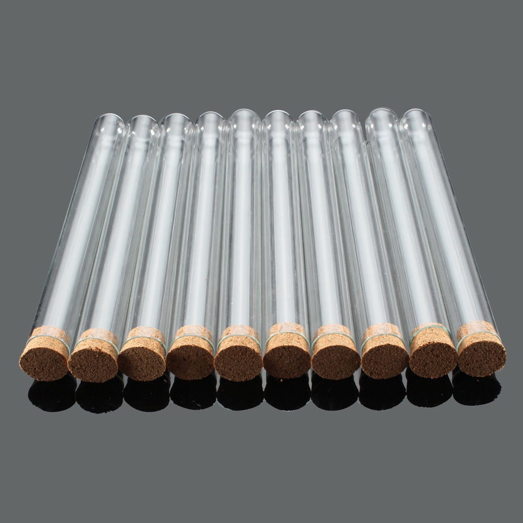 50PCS Clear Plastic Test Tubes with Wooden Cork Stoppers - 20ml Wedding Favor Candy Bottles