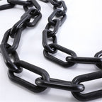 6M Plastic Safety Warning Chain – Black and White Barrier Chain 8mm for Traffic Control and Hazard Areas