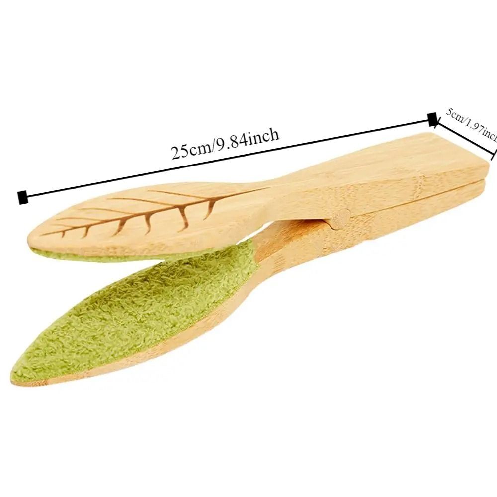 2PCS Wooden Leaf Cleaning Tongs Plant Leaf Lint Cleaner with Wood Handle 25cm AU